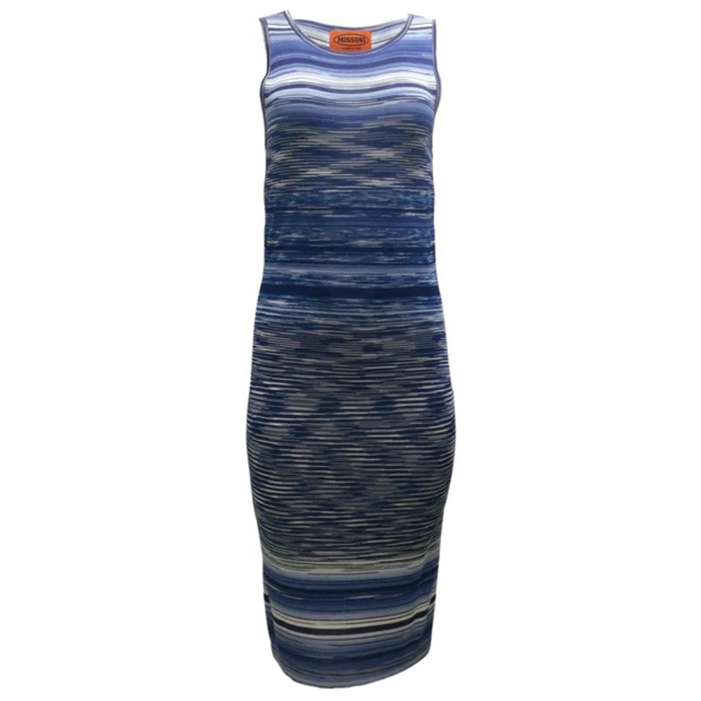 M by Missoni Blue / White Crochet Midi Dress
